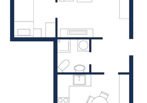 Schematischer Grundriss OG rechts (Wohnung 5)