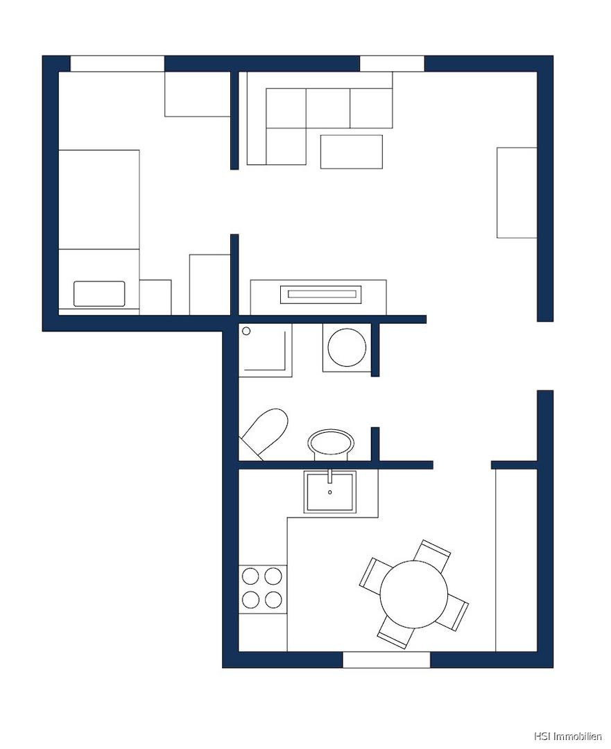 Schematischer Grundriss OG rechts (Wohnung 5)