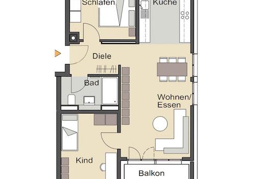 Grundriss Wohnung 1/2