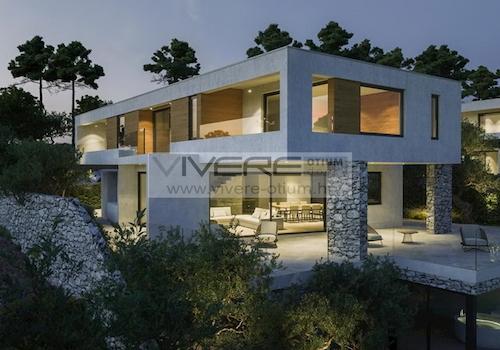 Villa V2 bei Nacht