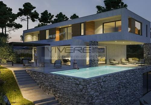 Villa V1 bei Nacht