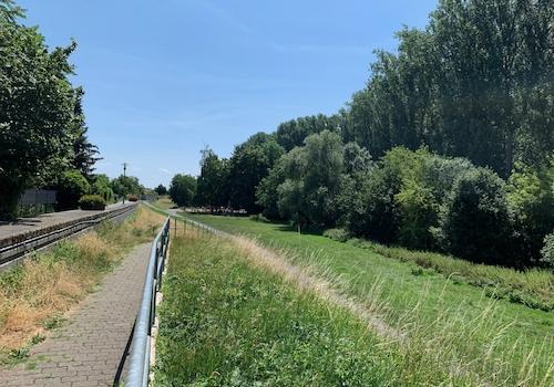 Weg zum Spielplatz und Fahrradweg 