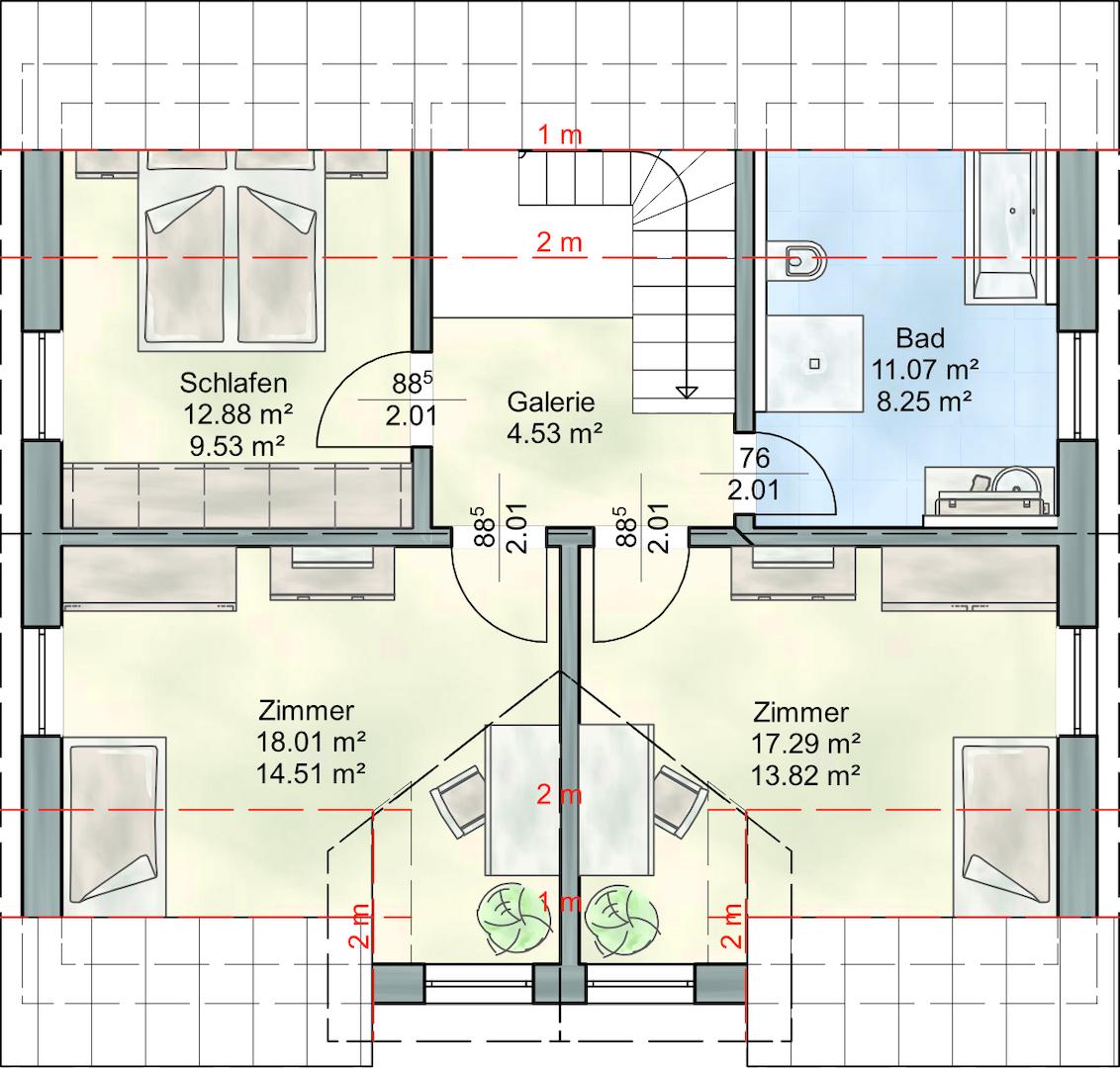 Grundriss Dachgeschoss bei Erker