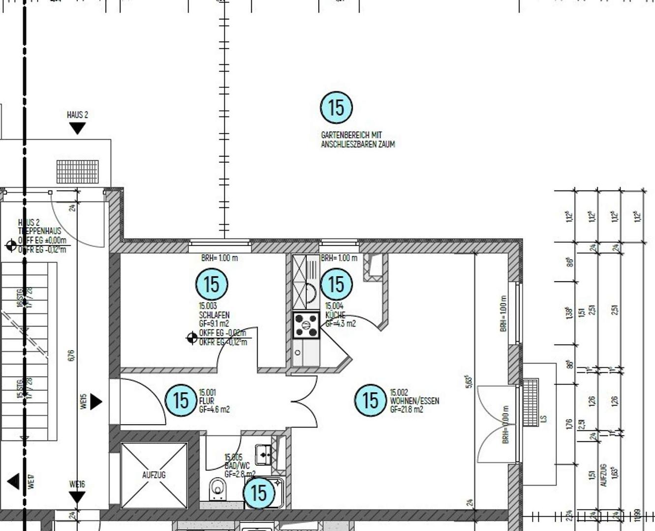 Grundriss WE 15