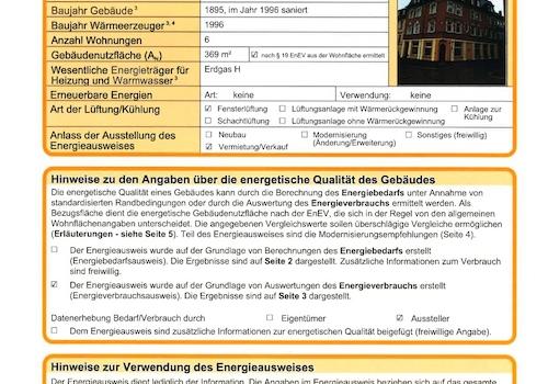 Energieausweis Seite 1