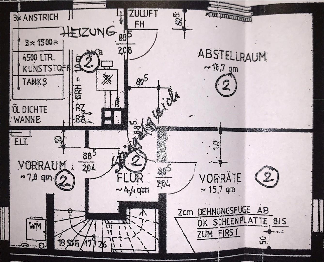 Grundriss Keller