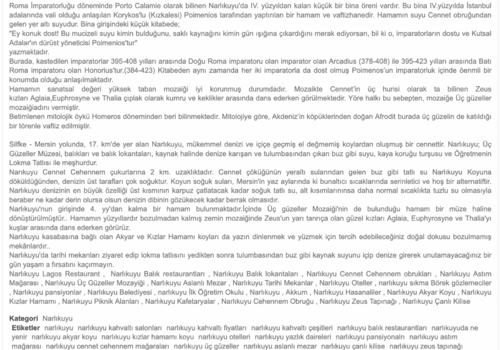 Geschichte der Region Narlikuyu (Tarih)