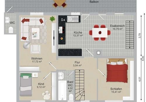 Grundriss OG - Wohnbereich 2