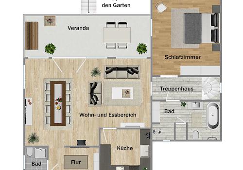 Grundriss Erdgeschoss (nicht maßstabsgetreu)