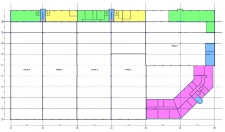 Übersicht Hallen 1 Obergeschoss