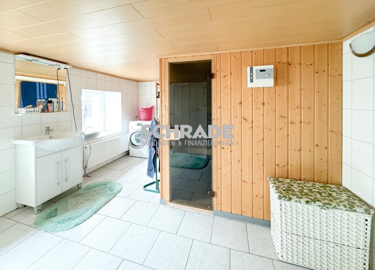 Die Relaxzone "Sauna" im Keller...