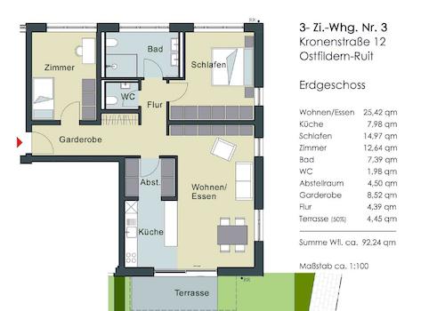 Grundriss Wohnung Nr. 3