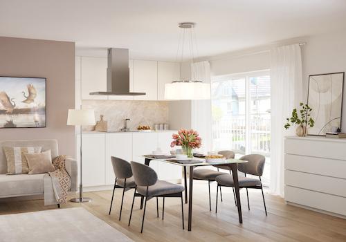 Essplatz mit Blick zur Küche/Balkon