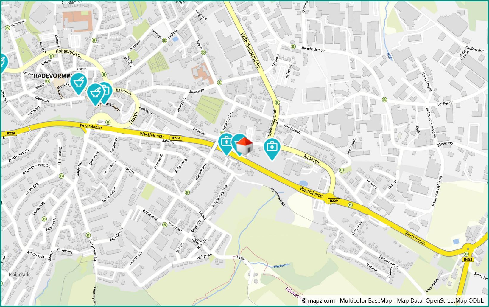 Kartenausschnitt Kaiserstraße