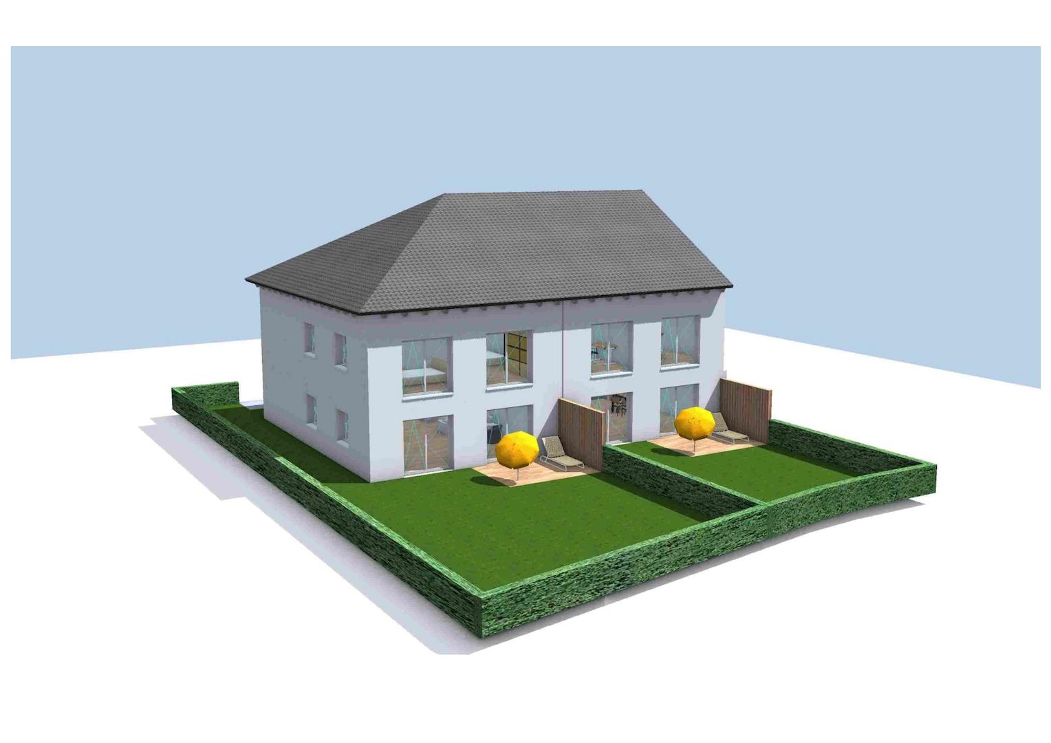 Süd-West-Perspektive REH + RMH West in Lichtenau