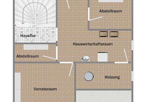 Grundriss Kellergeschoss (nicht maßstabsgetreu)