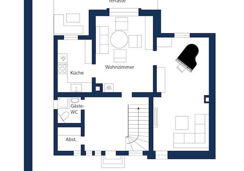 Schematischer Grundriss EG EFH