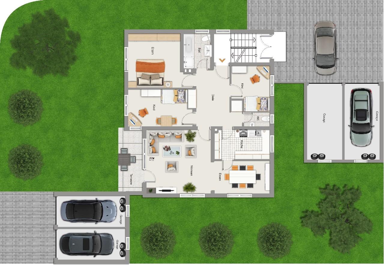 Grundriß Gartengeschoß