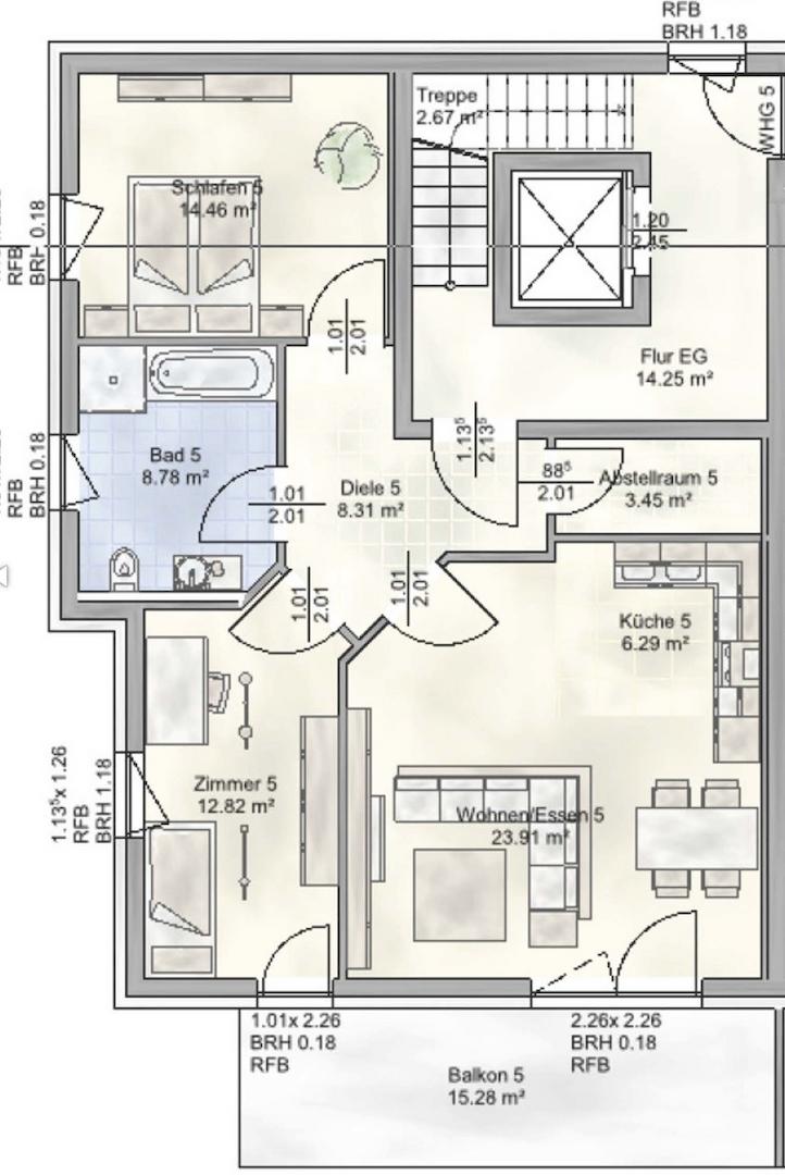 Grundriss Wohnung 5
