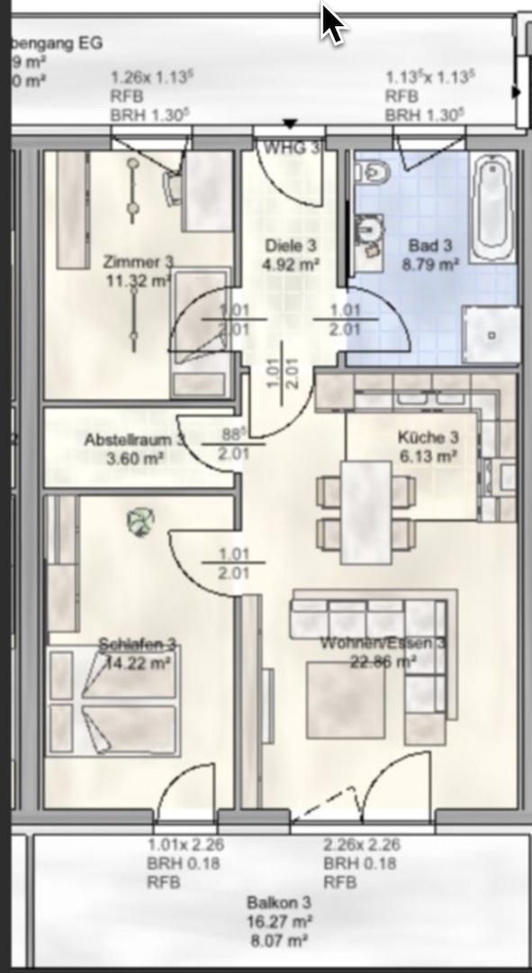 Grundriss Wohnung 3