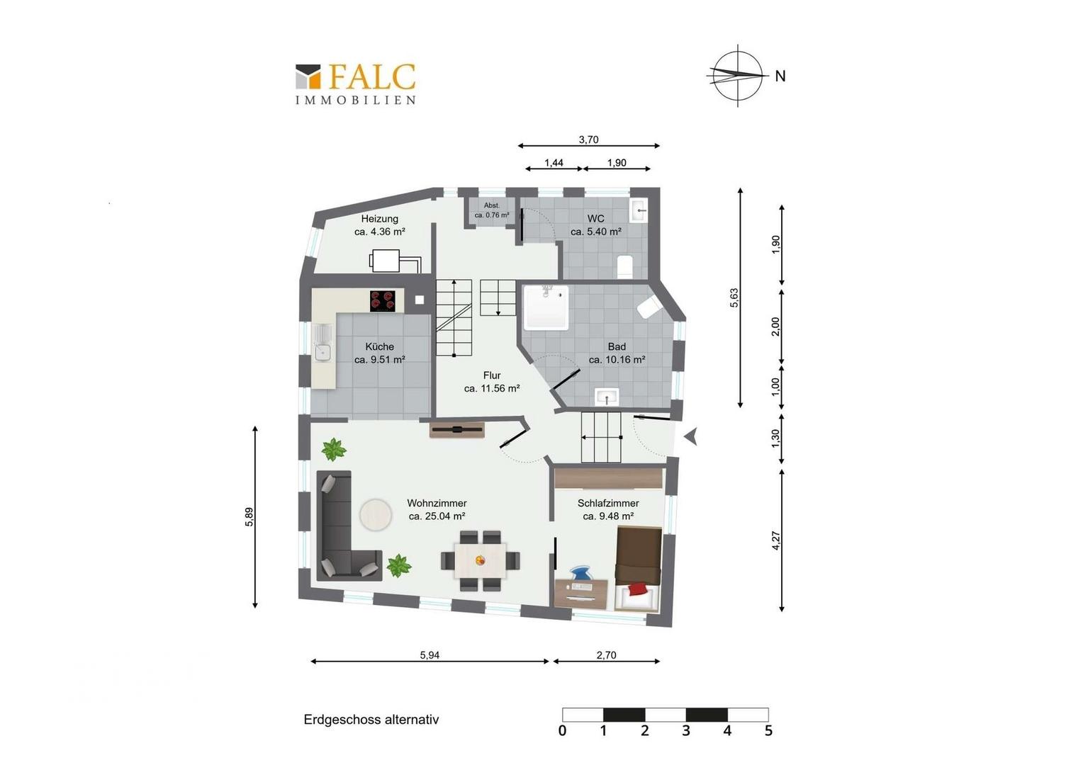 Grundriss Erdgeschoss alternativ