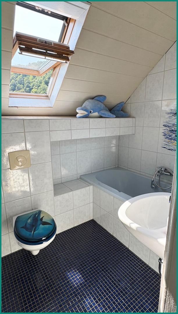 Vorderes Badezimmer mit Badewanne