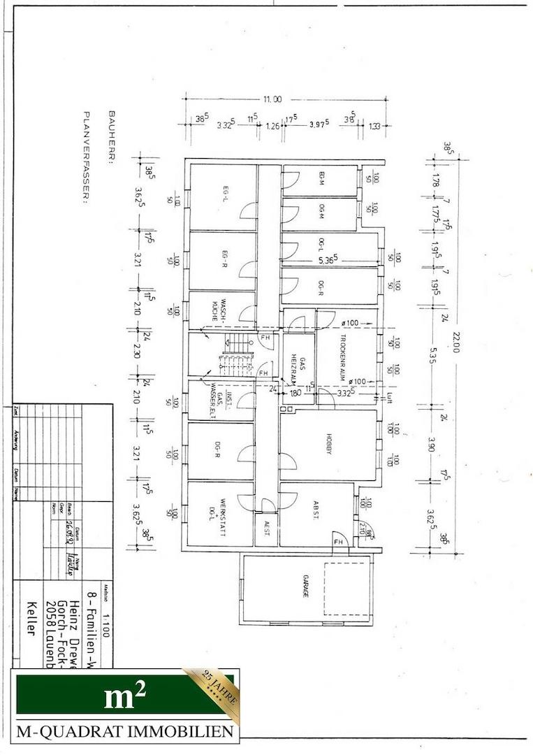 Grundriss Vollkeller u. Souterrain