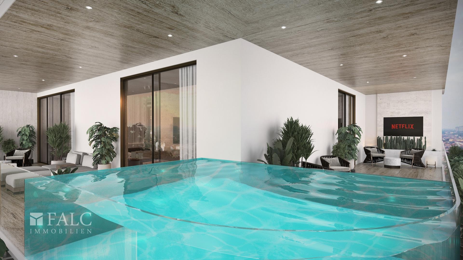 Balkon mit Pool