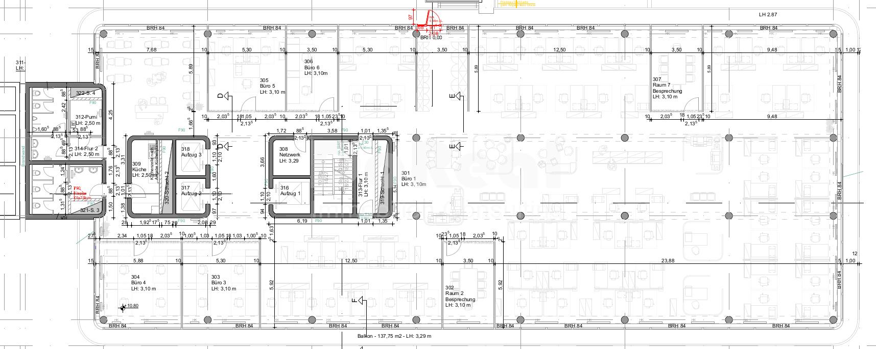 aktueller Grundriss Florianstr. 1 OG 3