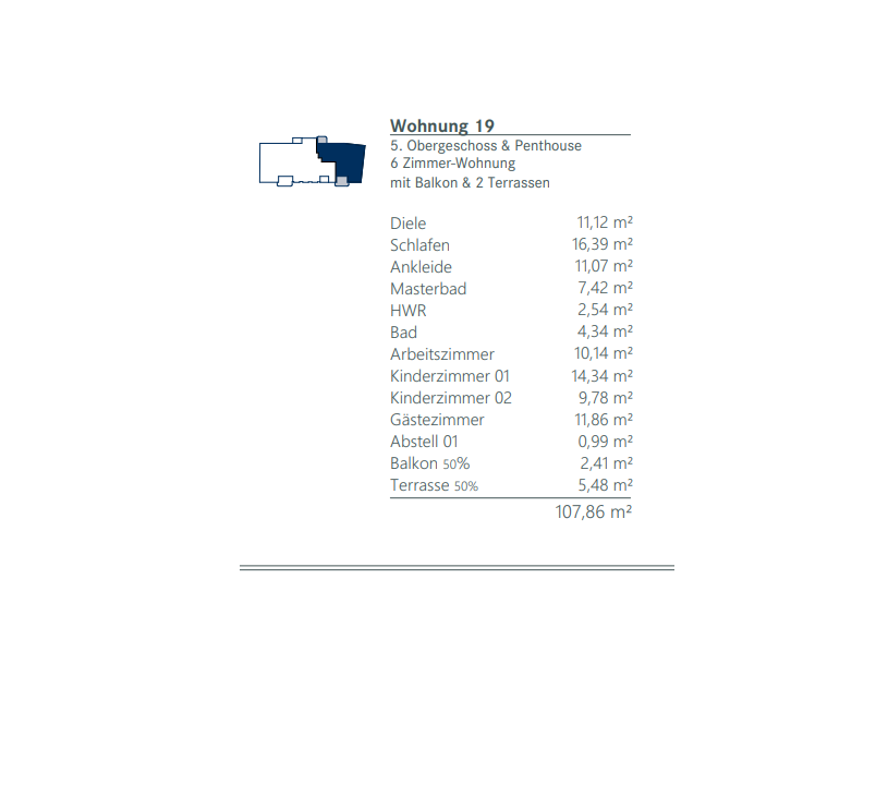Flächenübersicht WE 19