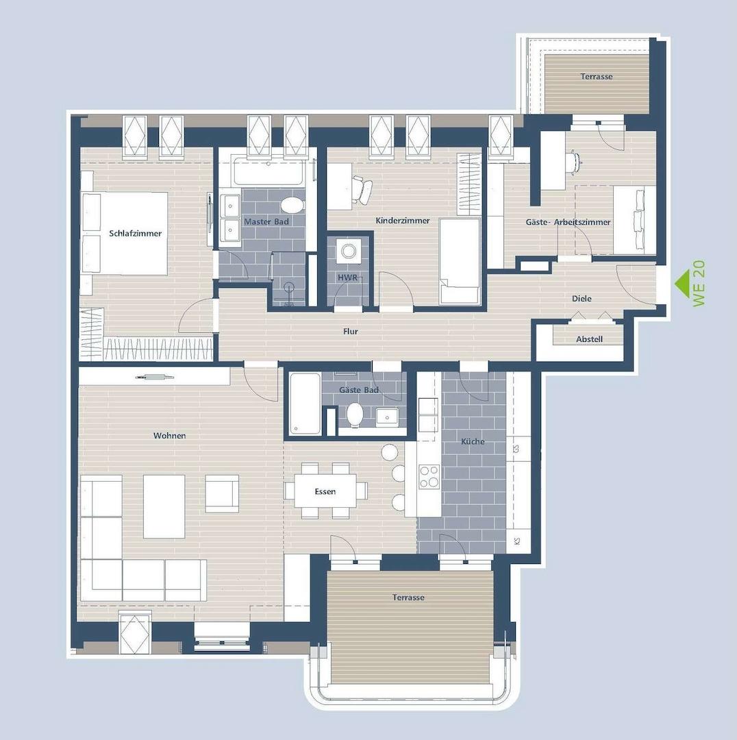 Grundriss WE 20 Var. 1