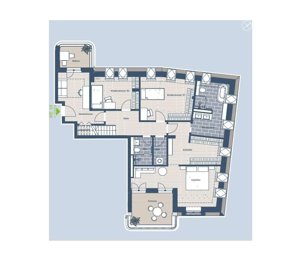 Grundriss WE 19.1 5. OG