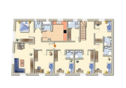 Wohnung + Gästezimmer, möbliert (OG)