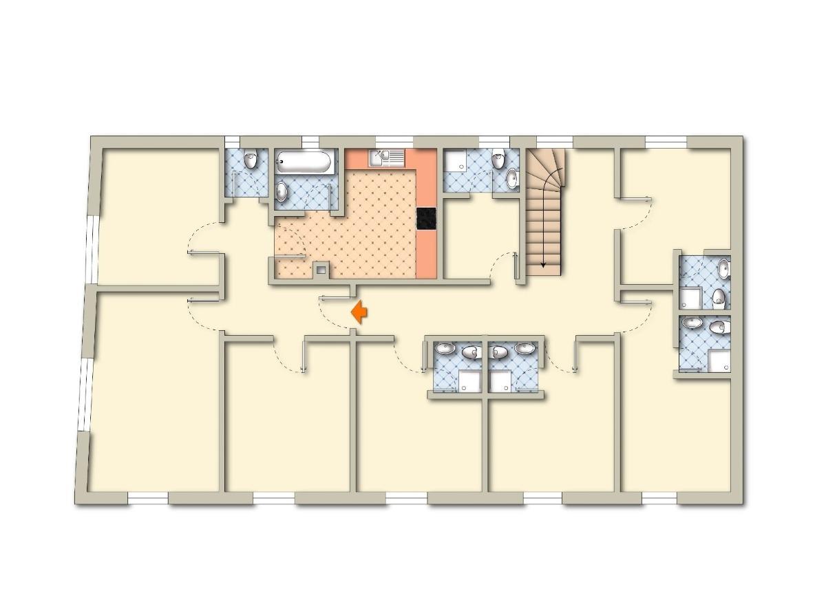 Wohnung + Gästezimmer, unmöbliert (OG)