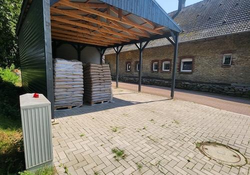 Doppelcarport + Druckentwässerung mit Häkselwerk