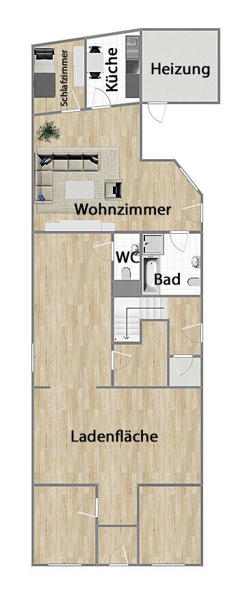Grundriss Erdgeschoss (nicht maßstabsgetreu)