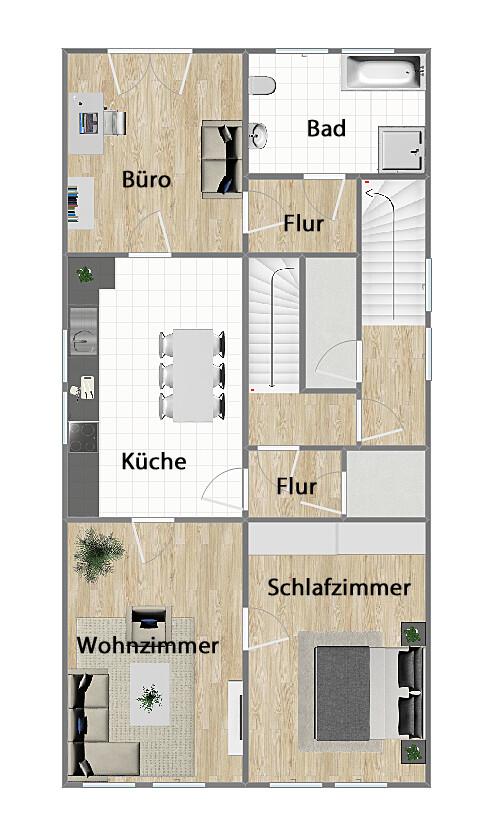 Grundriss Obergeschoss (nicht maßstabsgetreu)