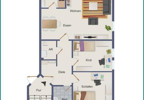 Wohnung Nr. 04 im 1. Obergeschoss rechts