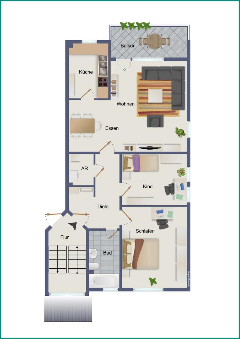 Wohnung Nr. 04 im 1. Obergeschoss rechts