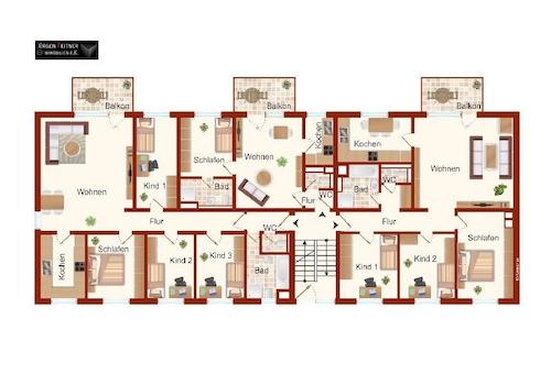 Grundriss EG bis 2. OG 