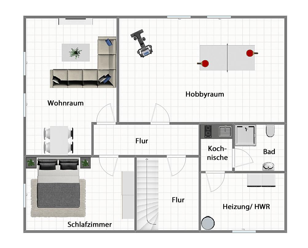 Grundriss Kellergeschoss (nicht maßstabsgetreu)