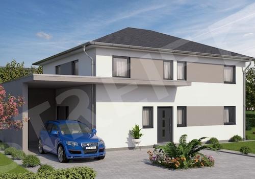 Ansicht optional mit Carport