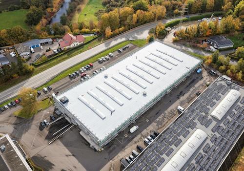 Luftaufnahme Halle 1 + 2