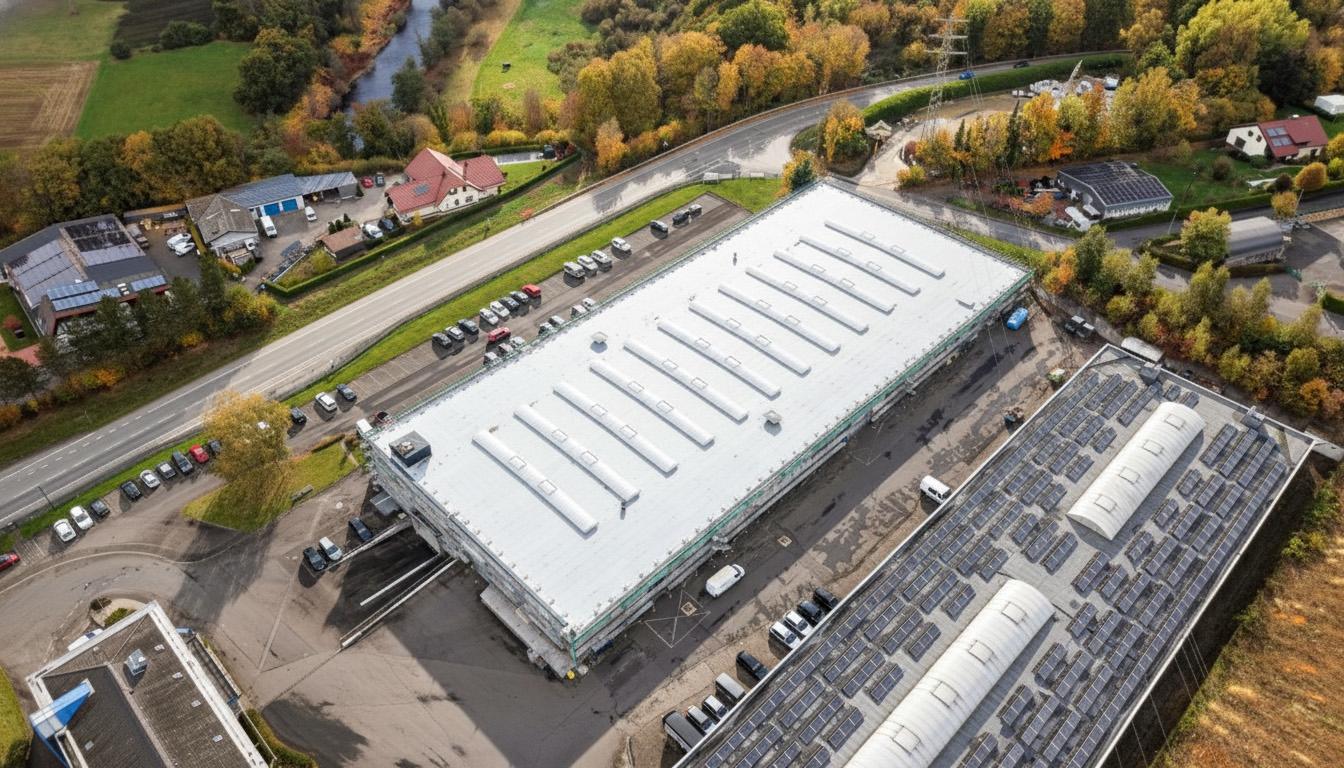 Luftaufnahme Halle 1 + 2