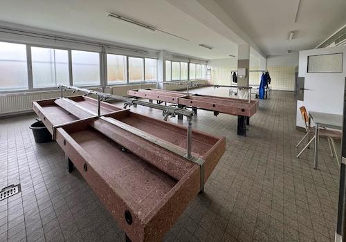 Halle 1 - UG: Waschbereich