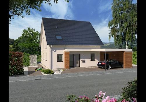 Ansicht Hauseingangsbereich optional mit Carport