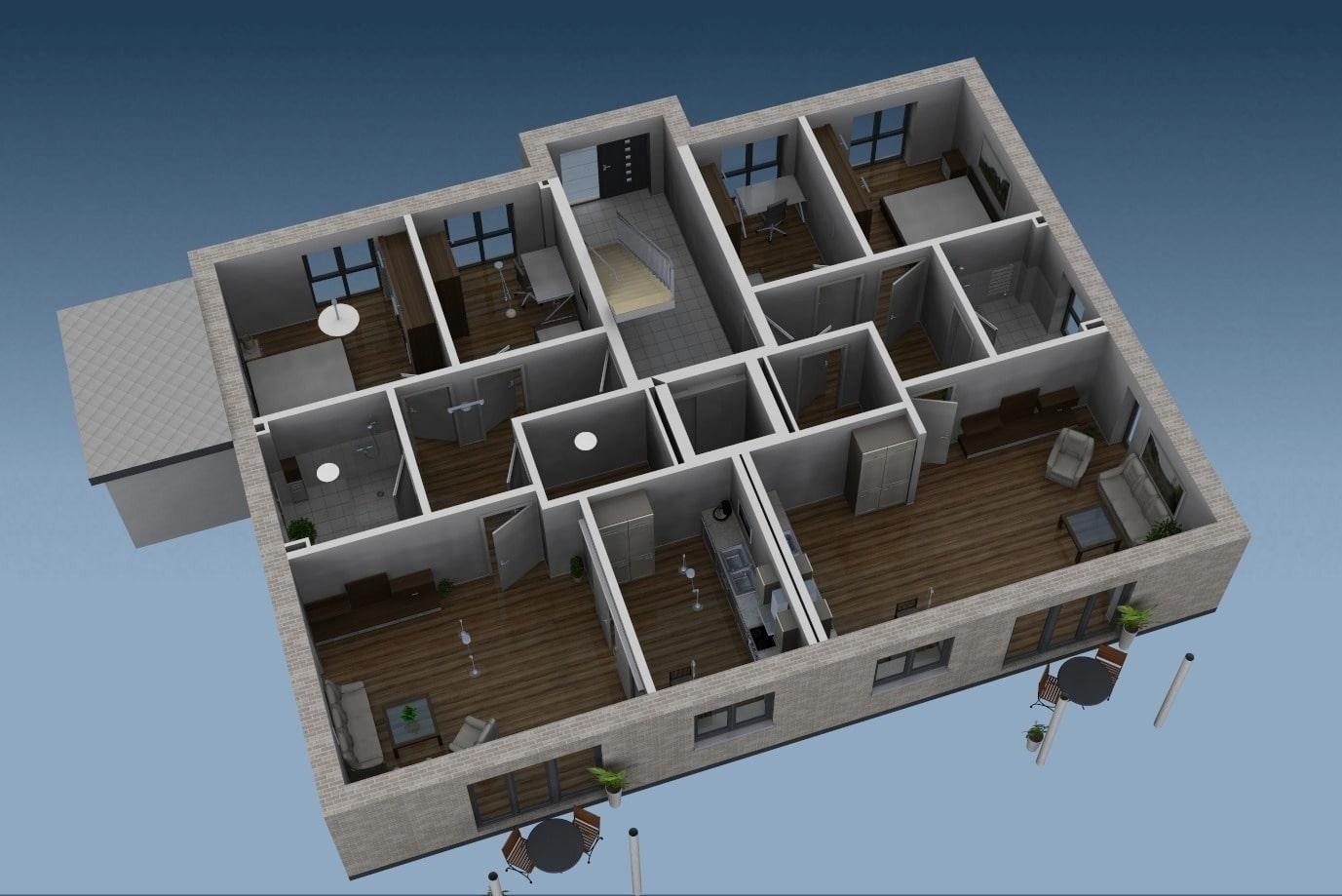 3D-Ansicht Erdgeschoss
