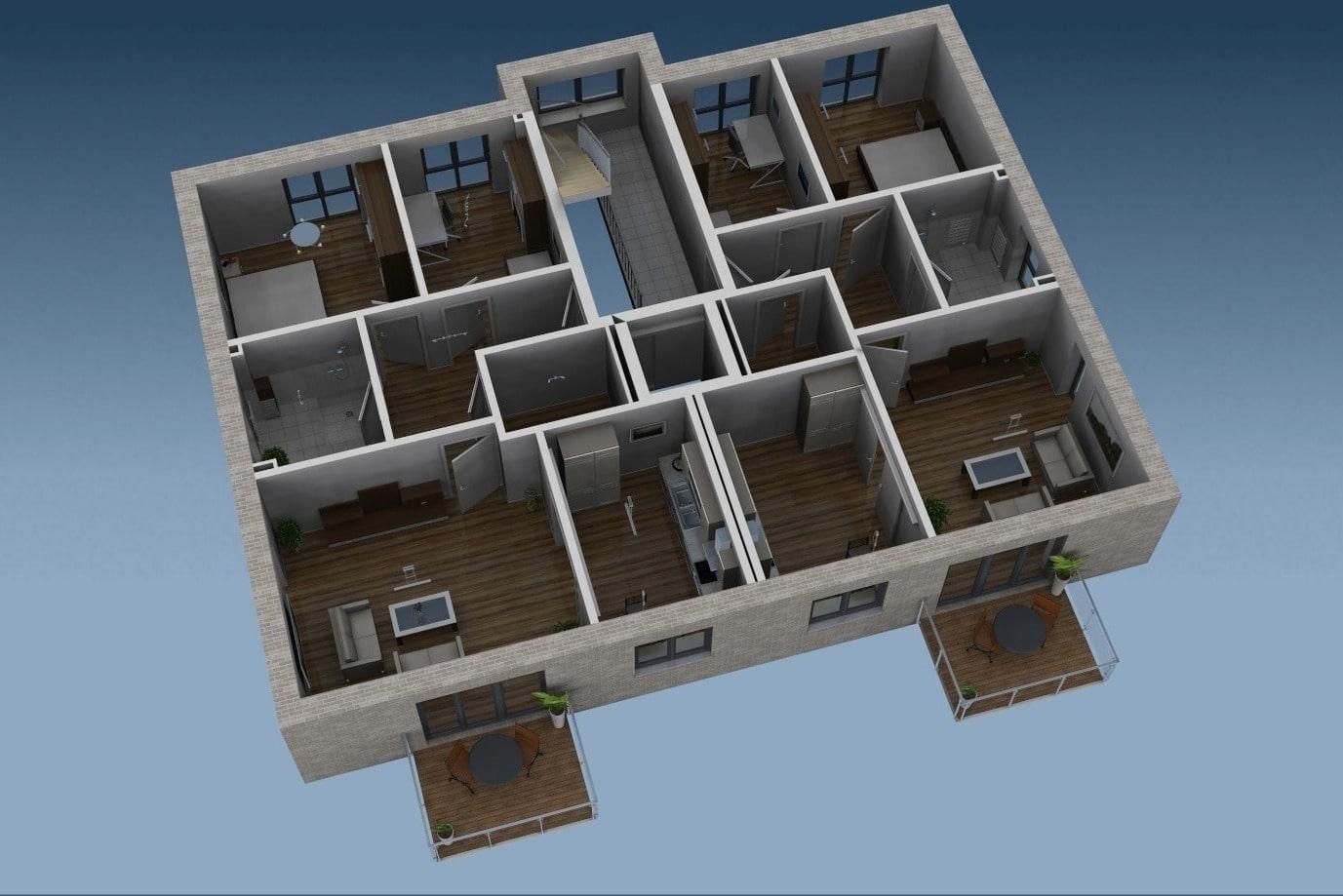 3D-Ansicht 1. Obergeschoss