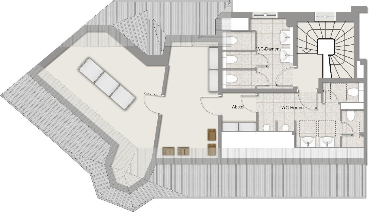 Grundriss Büro/sanitäre Anlagen DG 25m²