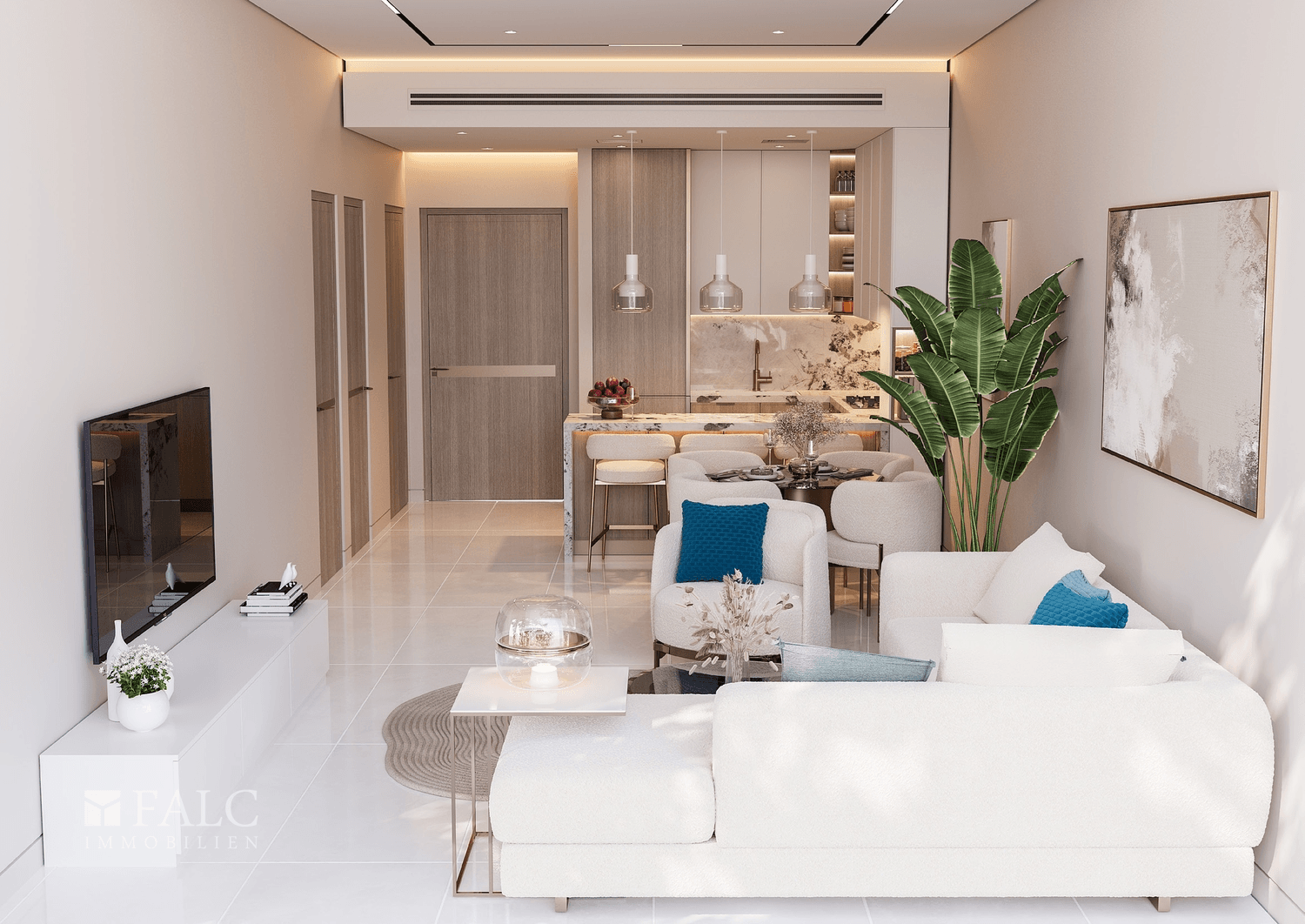 Bild20lick zur Küche mit Essbereich